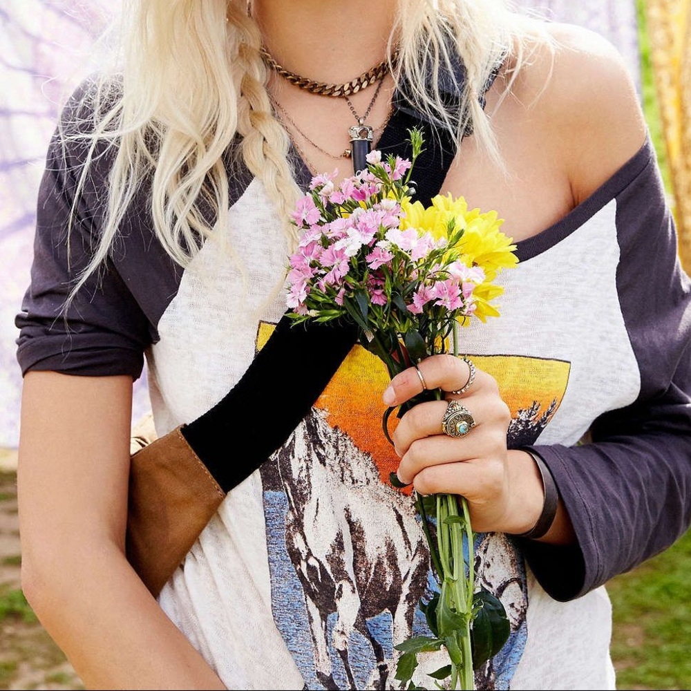 UO Project Social T Wild Horses Med baseball shirt